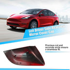 Jaronx Compatible with Tesla Model Y Side Mirror Cover Replacement 2020 2021 2022 2023 2024, Left Driver Side Door Wing Red Rearview Mirror Cover Cap for Tesla Model Y Accessories