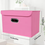 STOREONE Fabric Storage Cube Bins Foldable Organizer Container Collapsible Basket with Lids and Metal Handles, for Home, Bedr