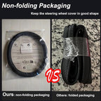 Steering Wheel Cover Universal Standard Size 14.5-15 inch, Breathable Microfiber Leather, Anti-Slip, Soft Grip, Sporty Design