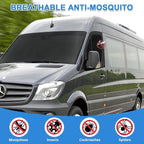 Double Layers Side Window Sunshade Magnetic Bug Screen for Front Doors, Pair Window Bug Screen & Sunshade Curtain Compatible with Mercedes Sprinter 2007-2025