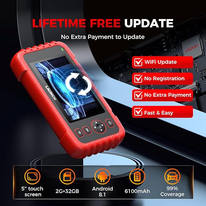 Launch OBD2 Scanner CRP123X Elite V3.0, 2025 Lifetime Free Update Diagnostic Scan Tool Supports CAN FD DoIP, Car Engine Code