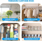 2 Pack Tension Curtain Rod 15.7-28 Inch, Small Short Adjustable Extendable Spring Loaded Rods for Windows Cabinet Blinds Clos