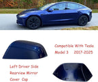 Compatible with Tesla Model 3 Side Mirror Cover Replacement 2017 2018 2019 2020 2021 2022 2023 2024 2025, Left Driver Side Rearview Mirror Cover Cap for Model 3 Accessories(Blue)