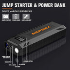 ASPERX Car Jump Starter, 4000A Peak Battery Starter for All Gas or 10.0L Diesel Engines, 12V Battery Starter, Jump Box with