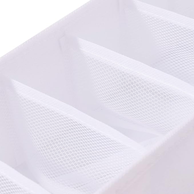 Qozary 3 Pack Sock Underwear Drawer Organizer Dividers, Collapsible Cabinet Closet Storage Boxes for Clothes, Socks, Lingerie