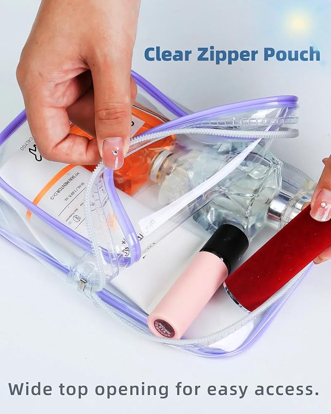 2 Packing Cubes 1 Quart Size Travel Bag TSA Approved Toiletry Bag Clear Small Purse Pouch International Long Flight Must Have