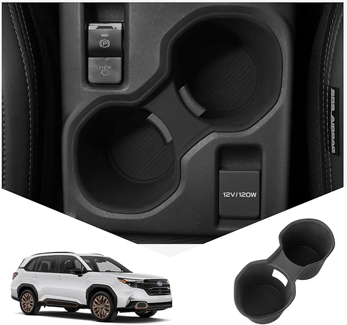 Cup Holder Insert for Subaru Forester 2025 Center Console Cup Holder Organizer Coaster Silicone Bottle Holder Car Cupholder E