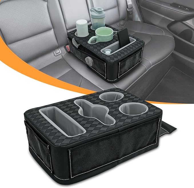 Car Cup Holder, Back Seat Cup Holder for Car, Truck Bed Organizer Boat Couch Bottle Holder Tray Expander Automotive Rear Seat