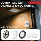 GZV 12V Dimmer Switch, 200W PWM Dimmer Switch - Adjustable Brightness for LED, Halogen, Incandescent & Strip Lights - Compatible with RV, Auto, Truck, Marine, White
