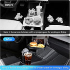 Car Cup Holder Tray Table 10-inch Car Food Tray Portable 4-in-1 Car Cup Holder Extender 360° Rotating with Phone Holder Essen
