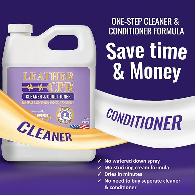 Leather CPR Leather Cleaner And Conditioner - Cleans, Conditions, Restores & Protects Leather Furniture, Handbags, Car Seats,