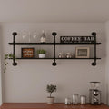 Industrial Pipe Shelf Shelving Bookcase, Wall Mounted Rustic Bookshelf, Floating Bookshelves for Wall,Retro Wood Metal Pipe I