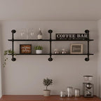Industrial Pipe Shelf Shelving Bookcase, Wall Mounted Rustic Bookshelf, Floating Bookshelves for Wall,Retro Wood Metal Pipe I