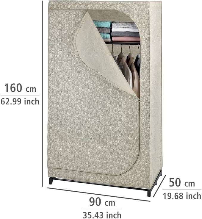 WENKO Balance 64511100 Wardrobe with Shelf Mobile Wardrobe 90 x 160 x 50 cm Beige