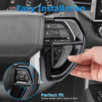 INTGET 2PCS Steering Wheel Cover for 2022-2025 2026 Toyota Tundra Accessories Carbon Fiber Steering Wheel Protector Trim Interior for 2023 2024 2025 2026 Toyota Sequoia Accessories