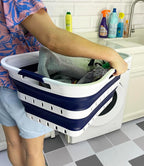SAMMART 42L (11 gallon) Collapsible Plastic Laundry Basket - Foldable Pop Up Storage Container/Organizer - Space Saving Hampe