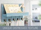 Rebee Vision Decorative Key Holder for Wall - Farmhouse Mail Organizer and Key Hanger Wall Mount for Floating Shelf with Hook