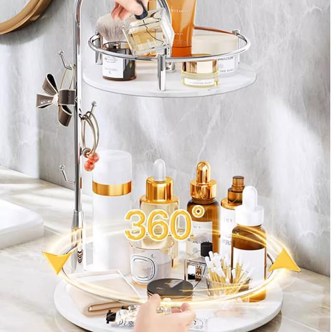 Makeup Organizer Box Bathroom Countertop Organizer Storage Rack, Makeup Organization Tray, Kitchen Counter Spice Rack 2 Tier 
