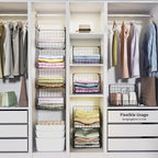4 Tier Closet Hanging Organizer, Closet Organizers and Storage with 5 S Hooks, Closet Hanging Shelves & Freestanding Wire Sto