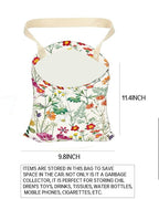 Car Trash Can, Durable Hanging Car Trash Garbage Bag, Cute Automotive Garbage Cans Organizer, Cute Colorful Wildflower