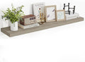 48 Inch Floating Shelves, 3D Textured Wood Grain, 48"x9.25"x1.5" Inch Deep Floating Shelves for Wall, Wooden Shelves for Bath