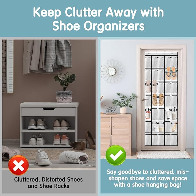 Kotkn 35 Compartment Over The Door Storage - Breathable Mesh Hanging Organizer with Large Pockets, Space Saving Design for Me
