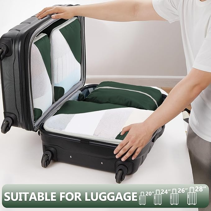 8 Set Packing Cubes for Travel, Gifts for Women Mom,Anti-Tearing Suitcase Organizer for Luggage with Shoe & Hanging Toiletry 