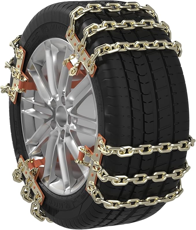 SCITOO 225-275mm Snow Chains for Car Pickup Trucks SUV,8 Pack Quick Easy Installation Tire Traction Chain,Portable Reusable A