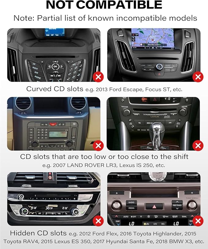 APPS2Car Magnetic CD Phone Holder for Car, Anti Shake Magnet CD Slot Phone Mount, Car Truck Accessories, Compatible with iPhone, Samsung & All Cellphones, for Smartphone Mobile(Metal Plate Required)