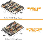 SpaceAid Bamboo Drawer Dividers with Inserts and Labels, 6 Dividers with 12 Inserts (17-22 in), Spice Drawer Organizer with 2
