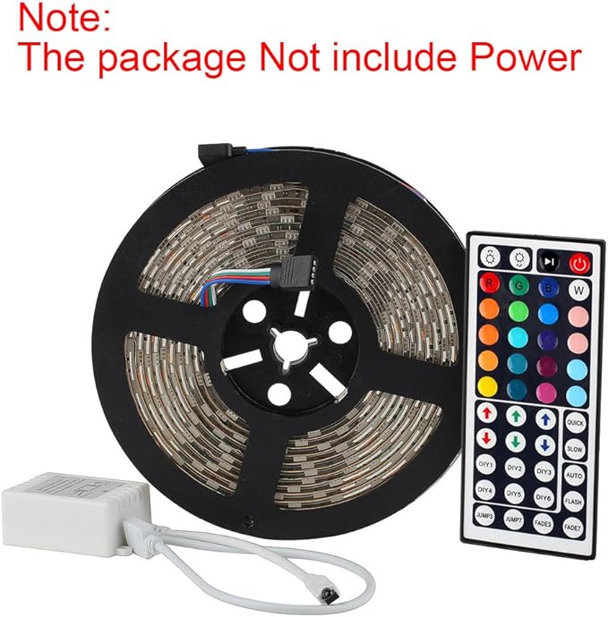 SUPERNIGHT LED Strip Lights 16.4FT SMD 5050 Waterproof 300LEDs RGB Flexible LED Light Strip Rope + 44Key IR Remote Controller for Bedroom TV Backlight Christmas Valentines(Not Include Power Adapter)