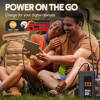 Portable Car Jump Starter with Air Compressor, 14.8V 2000 * 4mAh Battery Booster, 150PSI Tire Inflator, Power Bank & LED