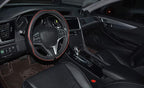 Microfiber Leather Car Steering Wheel Cover, Soft Padding, Durable, No Smell, Universal 15 Inch Steering Cover, Anti-Slip Emb