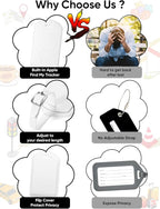 Luggage Tags Built-in Anti-Loss Tracker, Luxury Leather Luggage Tags for Suitcase, Travel Bags, Backpacks, Travel Organizer f