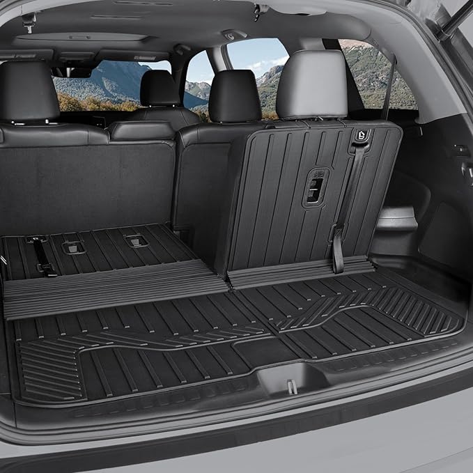 Cargo Mat Backrest Mat for 2016-2022 Honda Pilot 8 Passengers (No Elite Models), All Weather TPE Car Liner Car Mat for 2022 Honda Pilot Accessories
