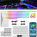 Dreamcolor Acrylic Interior Car LED Strip Light with Wireless APP, RGB 18 in 1 with 175 inches 612 LEDs Fiber Optic Strip Lights for Car, Dual Zone Symphony Neon Car Ambient Lighting