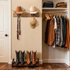 Cowboy Hat Rack for Wall Rustic Metal Cowboy Hat Holder 2 Pack Hat Hanger Western Wall Decor Horseshoe Hooks Storage Display 