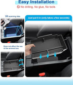 2024 2025 2026 Crosstrek Center Console Organizer for Subaru Crosstrek (Base/Premium/Sport/Limited/Wilderness), 2025 Crosstrek Console Tray 2026 Crosstrek&Impreza Accessories (with Black Mats)