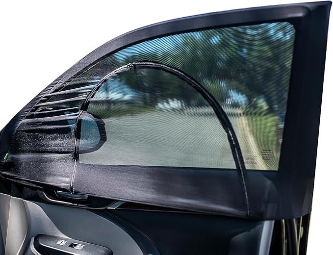 Bayan 2 Pack Car Side Window Screen Covers for Camping Car Side Window Sun Shade Driver Side Window Bug Screen-Fit Sedans and Compact SUVs Like Toyota Highlander SUV, CRV, RAV4