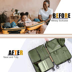 Packing Cubes for Travel - 8 Set Luggage Organizer Bags for Family, Mesh Breathable Packing Cubes for Suitcases Durable Trave