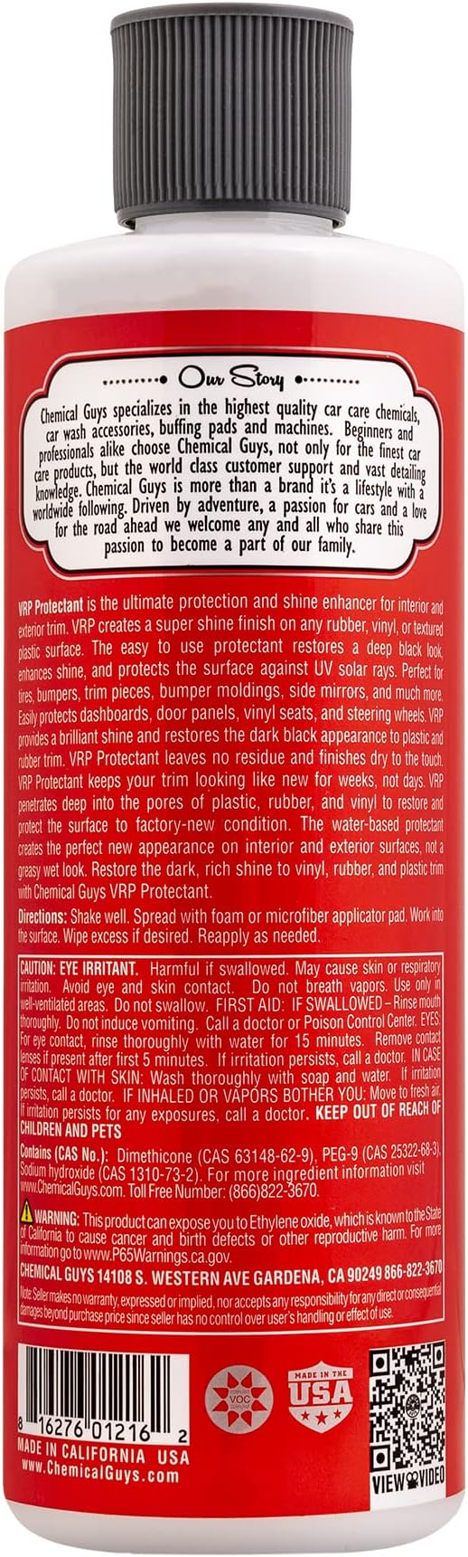 Chemical Guys TVD_107_16 VRP Vinyl, Rubber and Plastic Non-Greasy Dry-to-the-Touch Long Lasting Super Shine Dressing for Tire