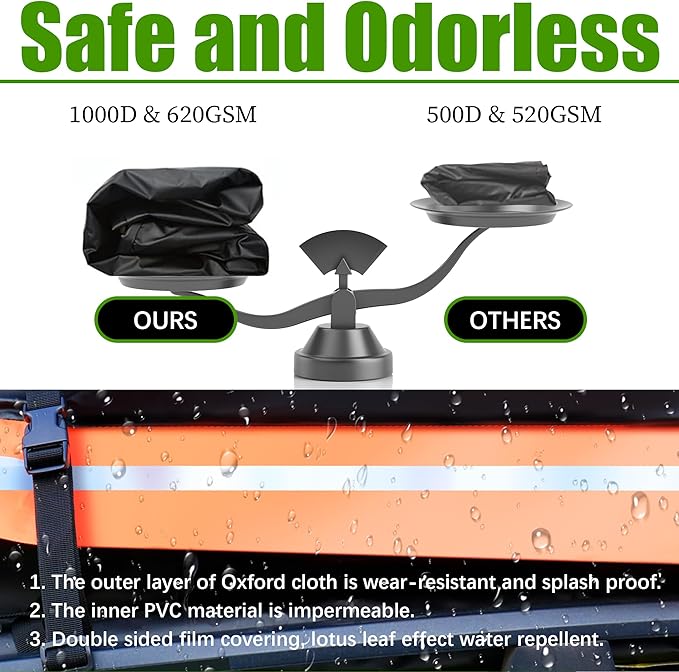 Rooftop Cargo Carrier - Car Roof Bag, 1000D PVC Soft-Shell Waterproof for Cars with/Without Racks, Includes Anti-Slip Mat, Storage Bag, Luggage Lock, 6 Extra Straps, 21 Cubic Feet