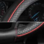 SEG Direct Steering Wheel Cover 14.5-15 inch (37-39 cm) Medium Size, Microfiber Leather, Non-Slip Comfortable Grip, Fits Cars