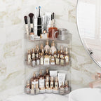 Asayuee 3-Tier Corner Bathroom Counter Organizer with Top Toothbrush Holders,Large Makeup Organizer Countertop with Brush Hol