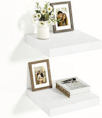 Vivelove White Floating Shelves Over Toilet 12 Inches Deep, 12x12 Floating Shelves for Wall with Invisible Brackets, Room She