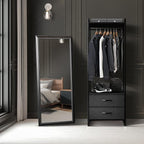 Sorbus Clothing Rack with Drawers - Clothes Stand Dresser - Wood Top, Steel Frame, & Fabric Drawers - Tall Closet Storage Org