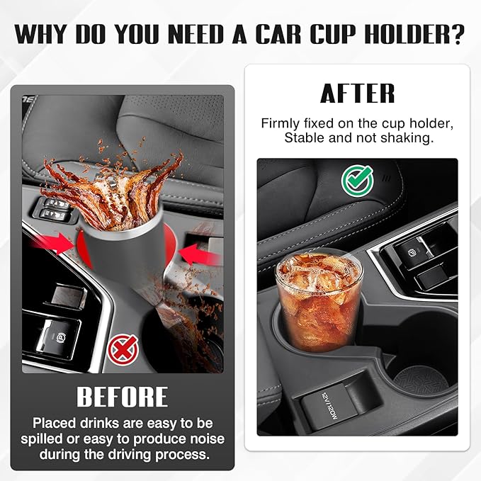 Autorder Car Cup Holder for Subaru Crosstrek 2024-2026 Accessories Water Cup Holders TPE Durable Cup Holder Insert for Crosstrek