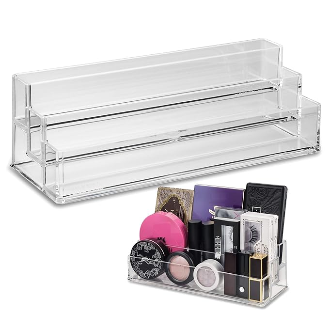 byAlegory Tiered Acrylic Eyeshadow Palette Makeup Organizer (Small Palettes, Compacts, Lipsticks, Lip Gloss, Eye Shadows, Cos