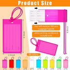 Sumind 150 Pcs Plastic Luggage Tags Assorted Name Identification Labels Flexible Suitcase Tags for Travel Baggage, 10 Colors 