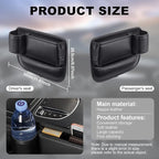 2Pcs Car Seat Gap Filler Organizer,Black Car Organizer with Cup Holder,Leather Car Seat Gap Plug with Storage Slot for Phones,Glasses,Keys,Cards
